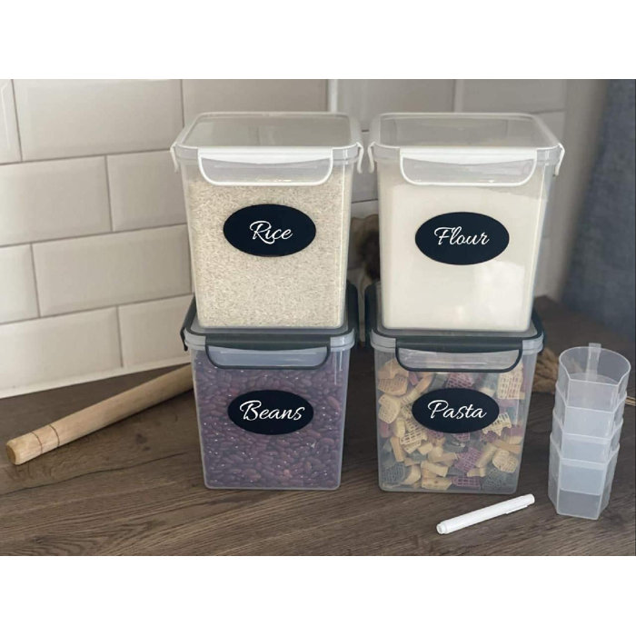 futurecitytrading 4 Large Airtight Food Storage Containers For Flour ...